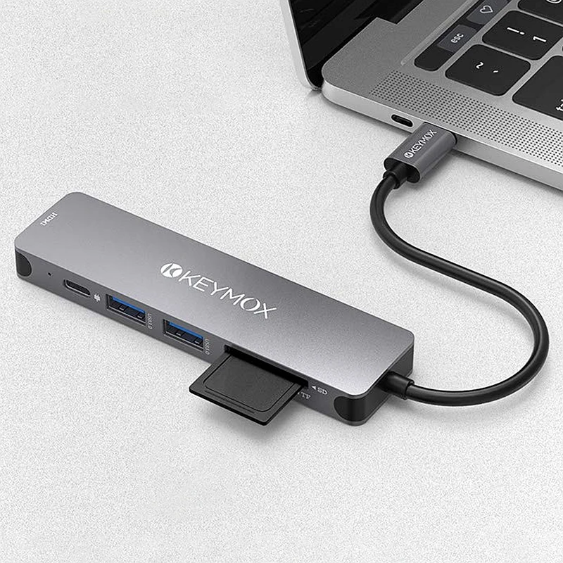 

KEYMOX 6 in 1 USB-C HUB 4K@60Hz HDMI Laptop Dongle Docking Station USB 3.0 Splitter Type C Dock for MacBook Pro Air Nintendo