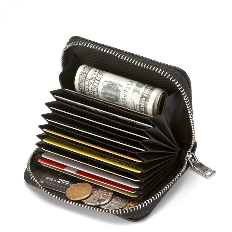 

Женский кошелек с радиочастотной идентификацией, дорожный Органайзер на молнии для монет, банковских карт, чехлы-портмоне для билетов, кредитных карт