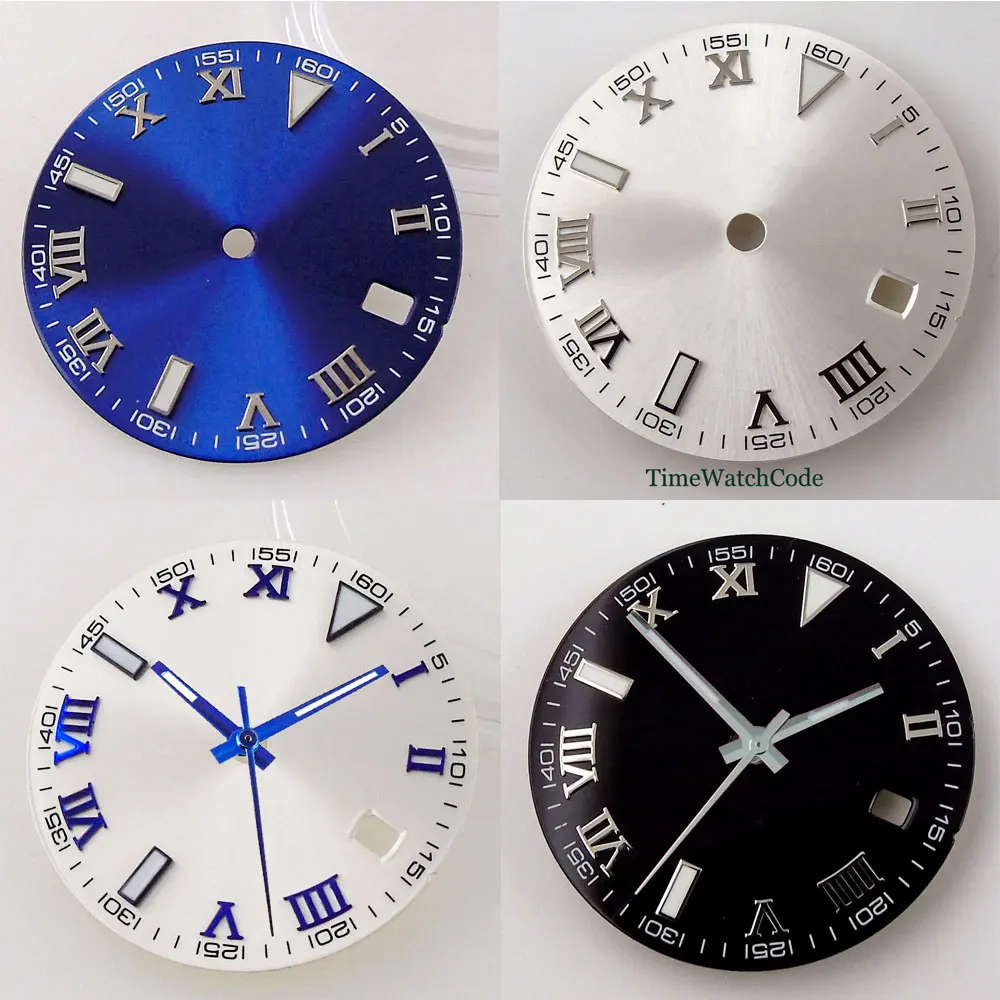 

29mm Luminous Watch Dial Roman Number Watch Face Hands For NH35A ETA 2824 PT5000 ST2130 Miyota 8215 821A DG2813 3804 ST1612 Date