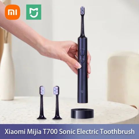 Xiaomi Mijia T700 звуковая электрическая зубная щетка со светодиодным дисплеем IPX7 полностью водонепроницаемая супер плотная мягкая щетина Индукт...