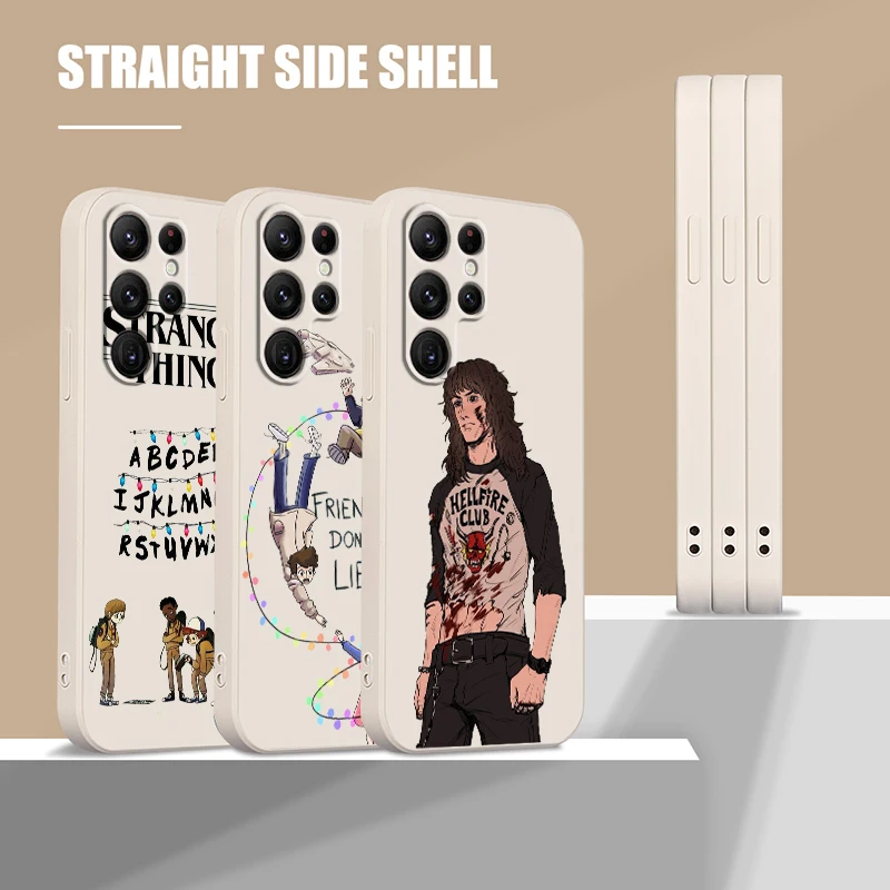 

Stranger Things Art Logo Phone Case For Samsung Galaxy S22 S21 S20 FE S10 Note 20 10 Plus Lite Ultra 5G Liquid Rope Funda