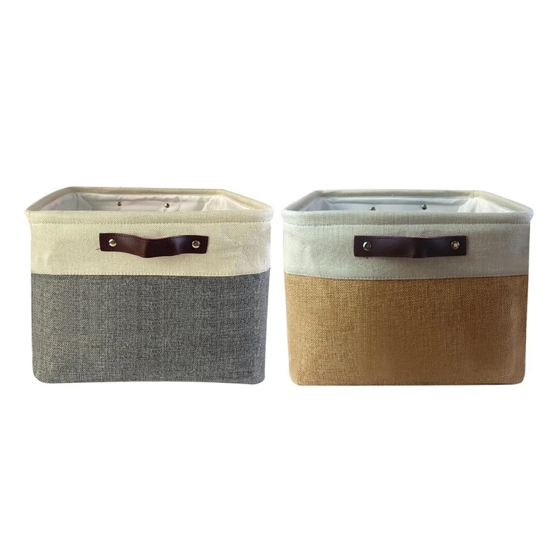 

1Set Foldable High Quality Fabric Storage Box Set Cotton Linen Storage Basket With Handles