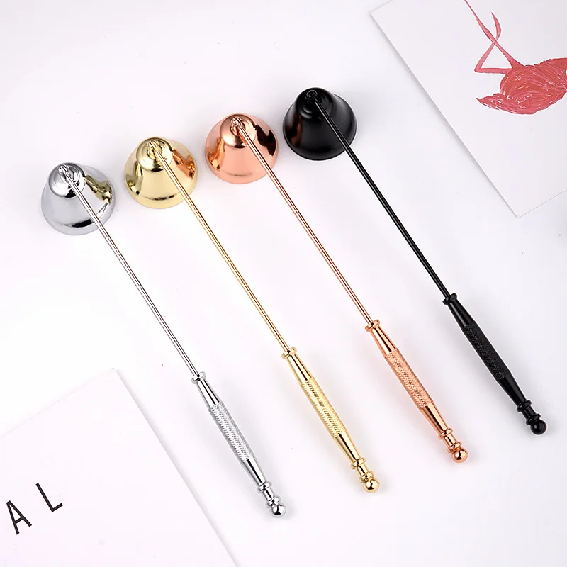 

4Pcs Candle Wick Bell Stainless Steel Smokeless Candle Wick Bell Snuffer Home Decor Hand Put Off Tool Kit Candle Accessories