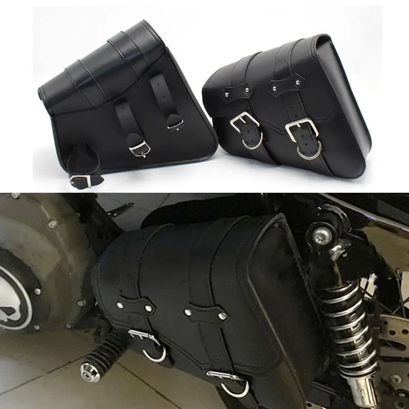 

1 пара мотоциклетных сумок, боковая сумка для инструментов из искусственной кожи, вместительная багажная сумка под седло, черная универсаль...