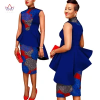 custom african clothing 2 pieces set print wax coat top and skirt set dashiki set suits women short skirt set 6xl brw wy1366