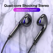 3.5mm Wired Headphones In Ear Headset Wired Earphones with Mic Bass Stereo Earbuds Sports In-line Control For Xiaomi Phones