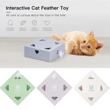 Interactive Automatic Cat Feather Toy Sqaure Magic Box Teasing Cat Stick Crazy Game Play Electronic Feather Selfplay Exercise