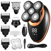 bald hair trimmer electric razor 5d floating five blade heads electric nose hair trimmer lcd display electric shaver for men