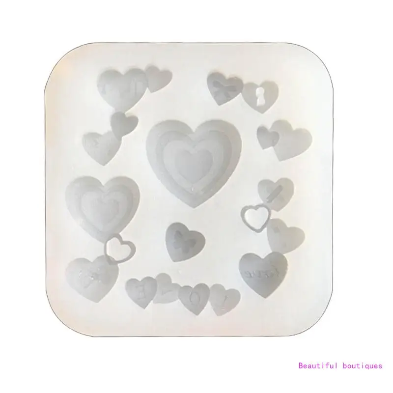 

DIY Resin Gypsum Molds Large Loves Ornaments Mold 3D Mirror Face Peach Heart Crafts Silicone Mold for Jewelry Making DropShip