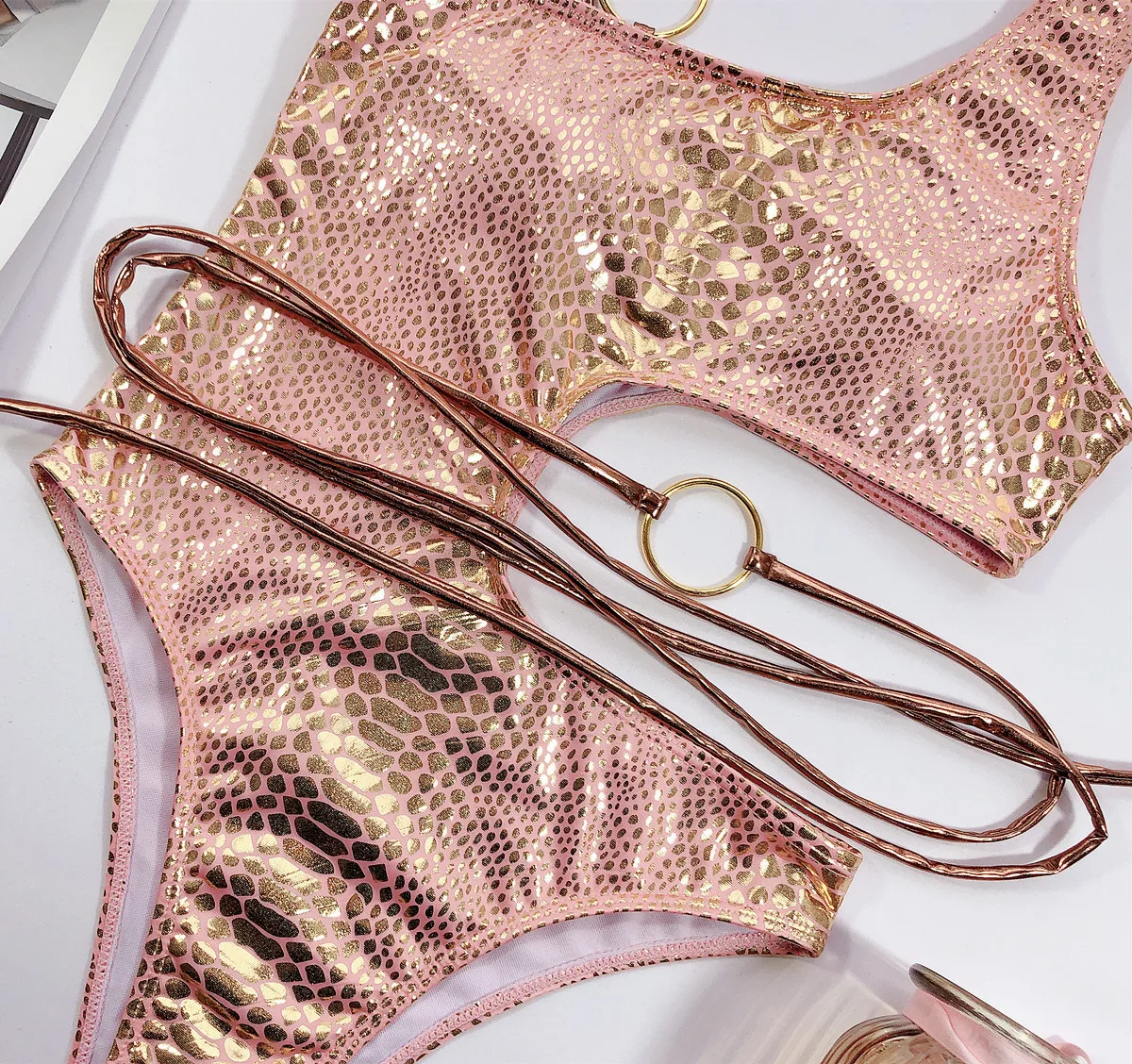 Купальник с завышенной талией женский сплошной купальник бандажный купальный