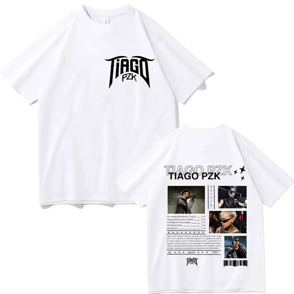 Рэпер Tiago Pzk Графические футболки Мужчины Женщины Винтаж Хип-Хоп Футболка с