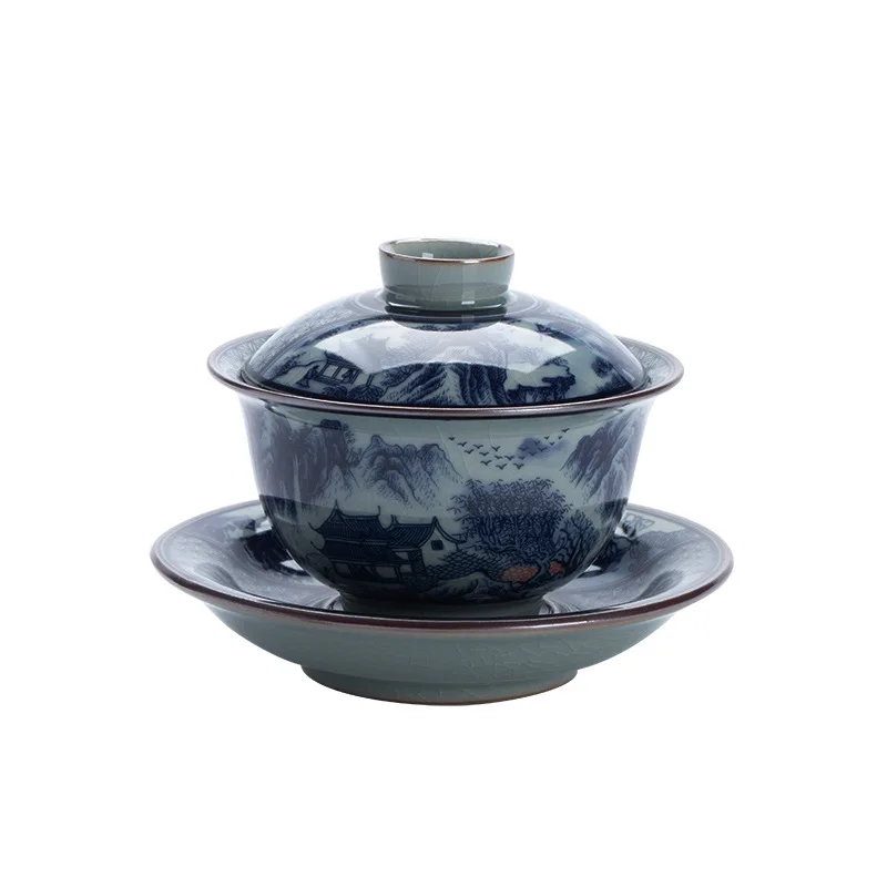 Высококачественная старая глина Shanshui Qianchuan Sancai Gaiwan чайная чашка одиночная