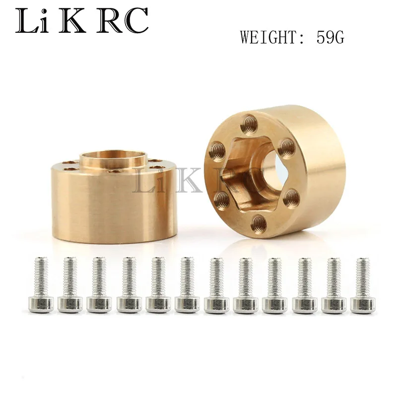 

2 PCS Brass Wheel Hex Hub Adapter for 1.9 2.2 Beadlock Wheel Rim RC Crawler Car Axial SCX10 Capra TRX-4 TRX6 VS4-10 Gen8