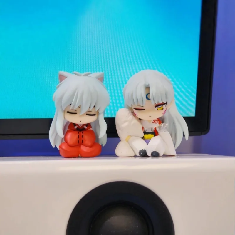 Фото Коллекционная фигурка Bandai Inuyasha Nemurase-Tai: Кикё, Санго, Шиппо, Сэссёмару, Мику, 4 см, сидячие, милые, ПВХ, для декора стола, в наличии №5