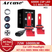 2pcs h11 led canbus hb3 9005 hb4 9006 h7 led headlight 72w 10000lm 6000k h8 h9 led car light bulbs auto headlamp lamp x11r