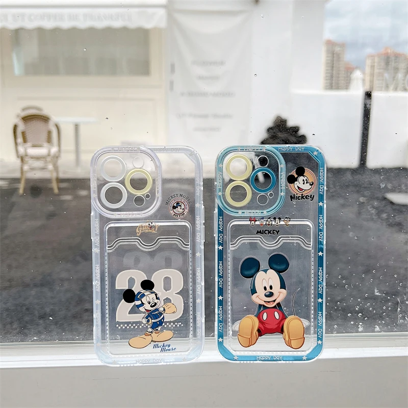 

Disney Mickey Mouse Card Holder Phone Case for Samsung A 71 72 73 11 53 13 10S 32 4G 5G NOTE 20 ultra J5 J7 PRIME M 33 53 23