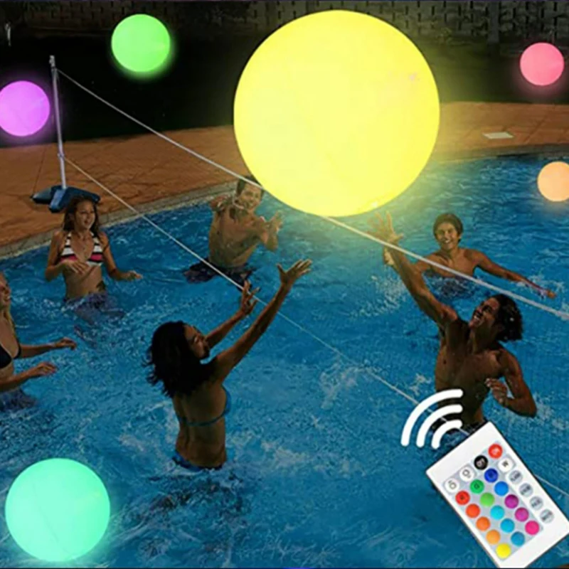 

Hot Sale LED Beach Ball With Remote Control 16 Colors Lights Outdoor Pool Beach Party Games For Kids Adults, Pool Decorations
