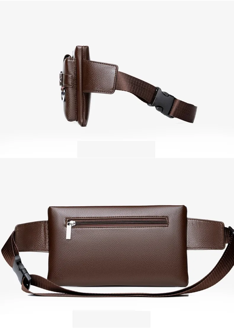 Men's Waist Bags New Sports Shoulderbag Sling Multi-functional Wallet Outdoor Travel PU Messenger bag Cycling Moneybag Purse