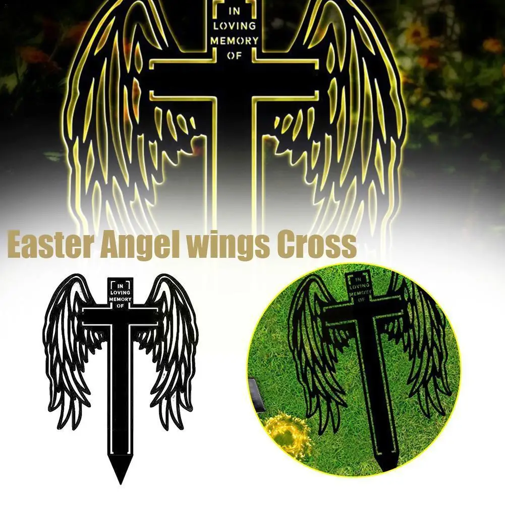 

Пасхальные Крылья ангела, крест, украшение для вашего двора или дерева, металлическое искусство и двор, садовое пасхальное украшение, украшение Jardineria A0U5