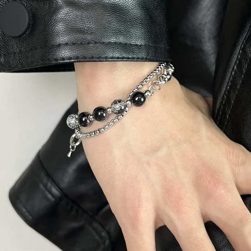 Браслет из нержавеющей стали с бусинами