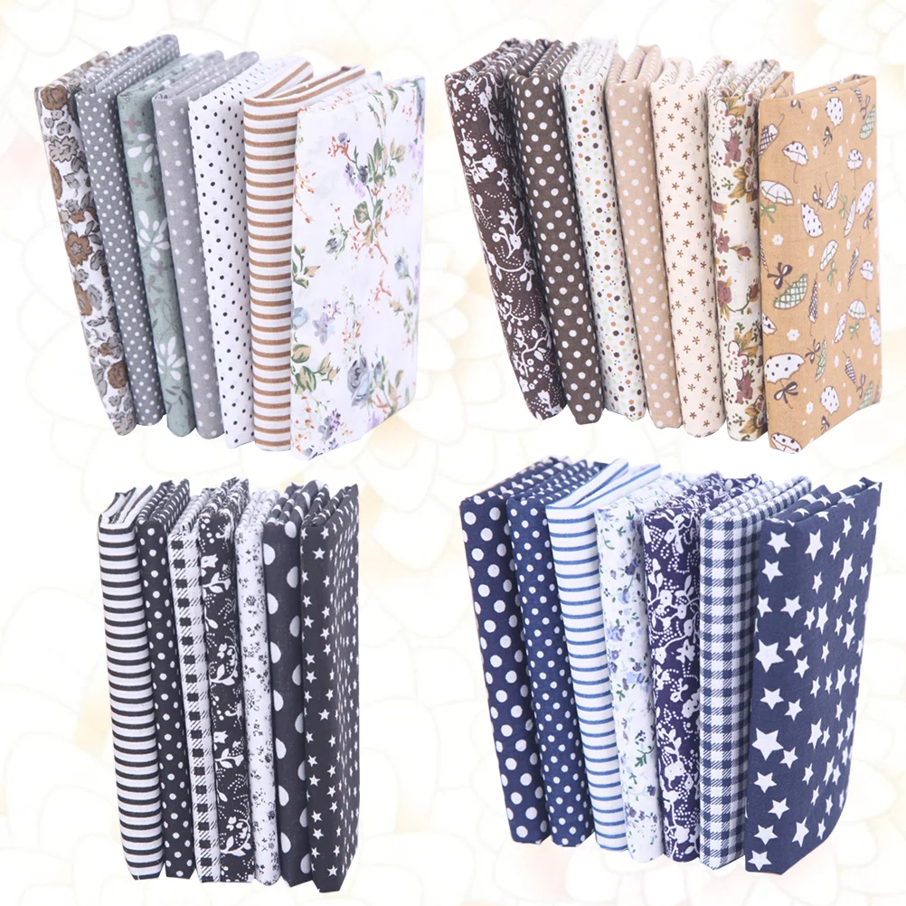 

Fabric Patchwork Cotton Cloth Quilting Diy Floral Bundle Sewing Squares Craft Sheets Flower Packs Charm Curtain Shower Textile
