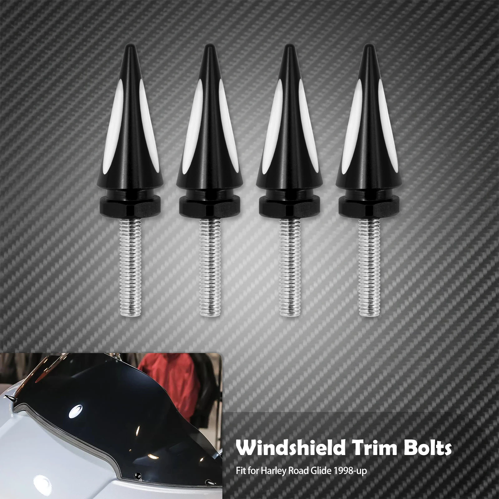 

Мотоциклетные 4 шт., болты для отделки лобового стекла, черные/хромированные винты для ветрового стекла для Harley Touring Road Glide FLTRX FLTRU FLTRXS 1998-2023