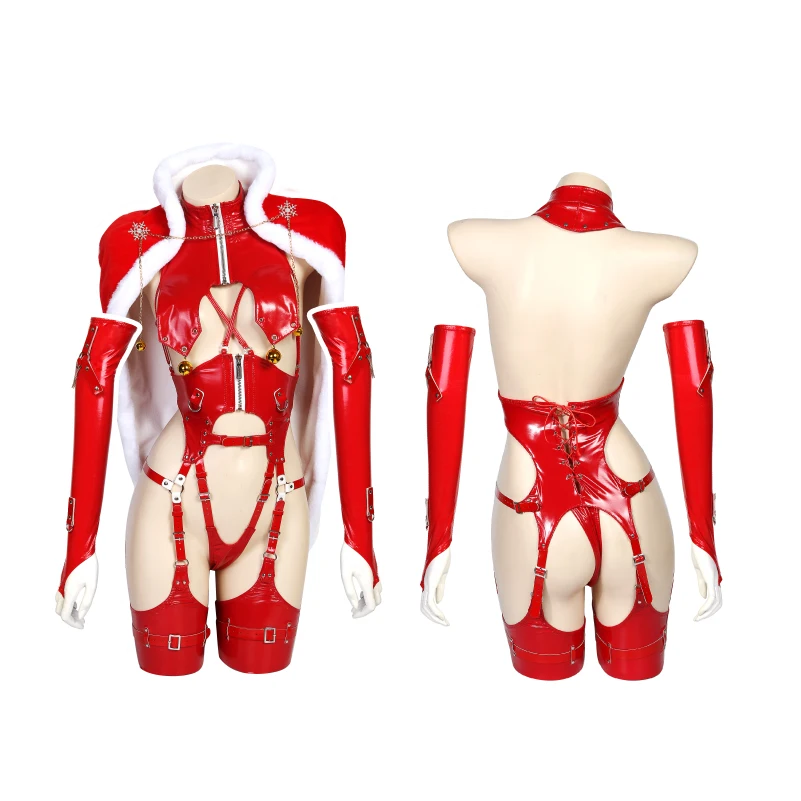 Сексуальный рождественский аниме Санта Тифа косплей костюм на Хэллоуин красный