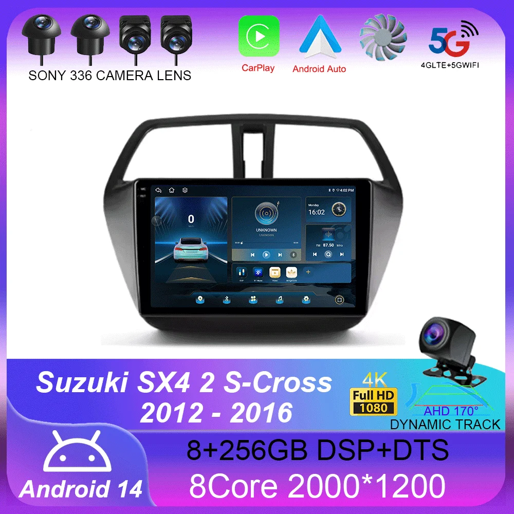 Для Suzuki SX4 2 S-Cross 2012-2016 Carplay Auto 4G + WIFI GPS Автомобильный радиоприемник Навигация