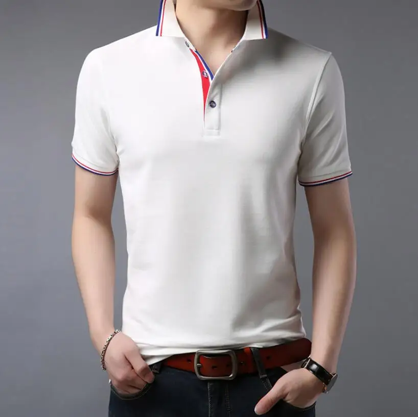 

2023HOT Summer Men Polos Shirt Clothing Pure Cotton Men Business Casual Male Shirt Short Sleeve Breathable Shirt