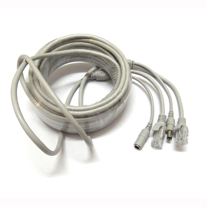 Сетевой видеокабель RJ45 Cat5e, 40 м, 130 футов, и силовой кабель постоянного тока 12 В, соединительный провод 40 м для IP-камеры
