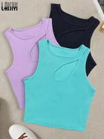 laisiyi y2k clothes hollow out crop top women sleeveless streetwear summer new fashion solid color tank top camisoles for women