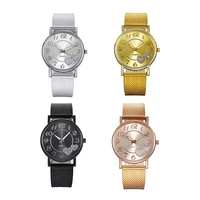 100 brand new heart shaped fashion casual mesh belt quartz watch couple watch suitable for parties and other occasions
