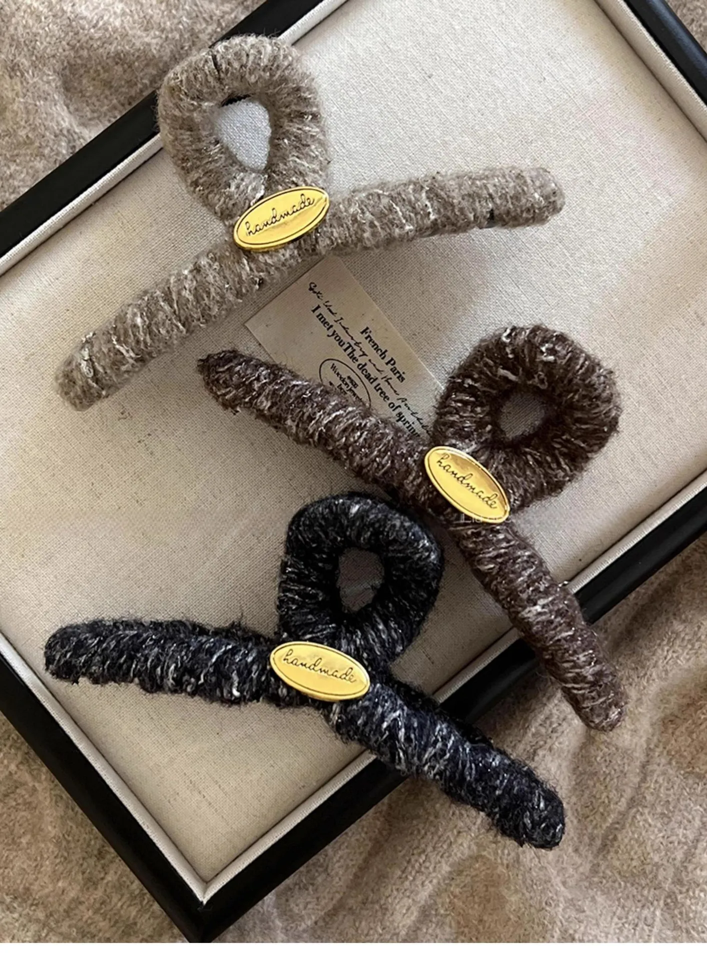 Вязаные плюшевые заколки для волос с когтями большие зажимы в виде краба женщин и