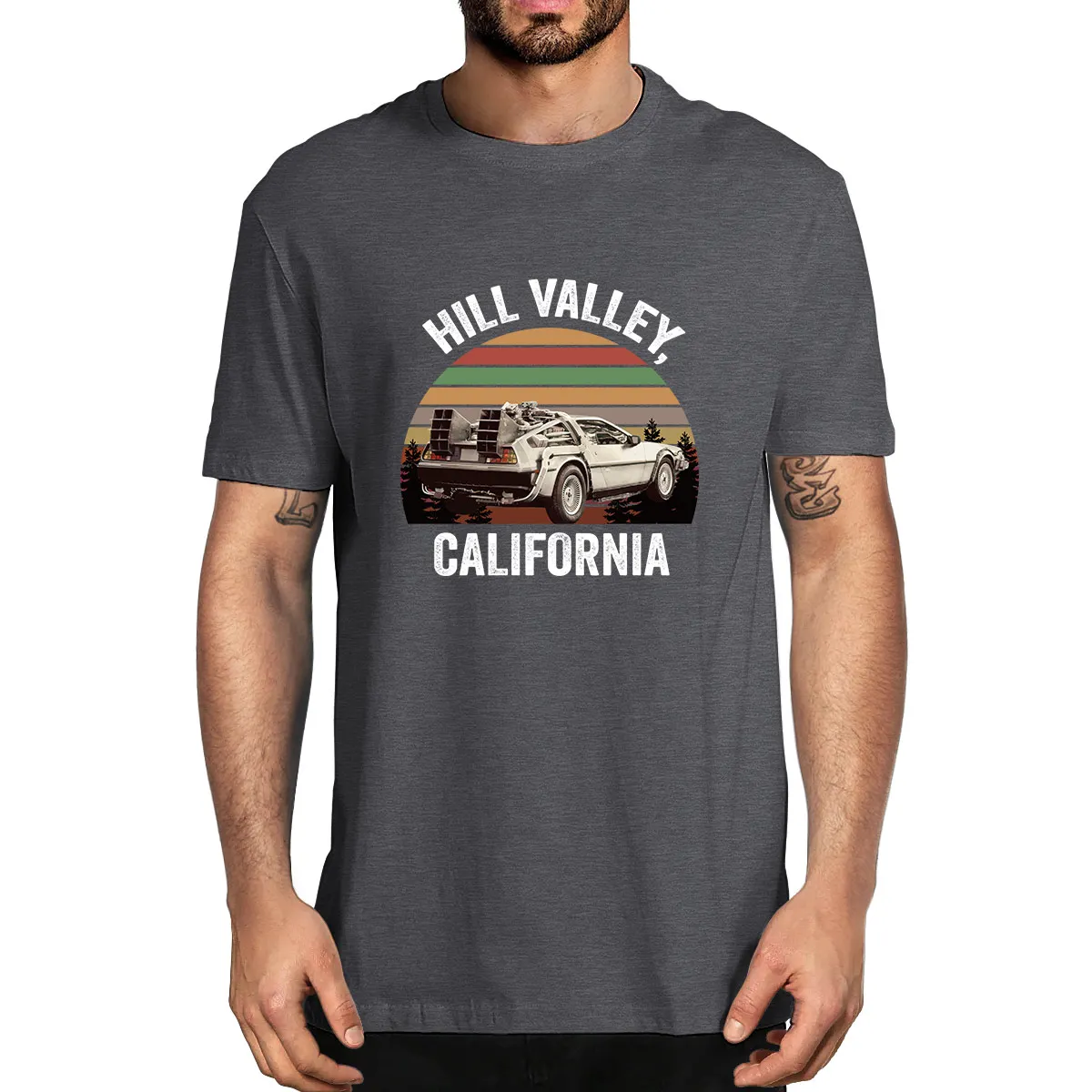 

Unisex 100% Cotton Hill Valley Men's Novelty T-Shirt Back to The Future Marty Mcfly Summer Women Soft Tee Harajuku Streetwear