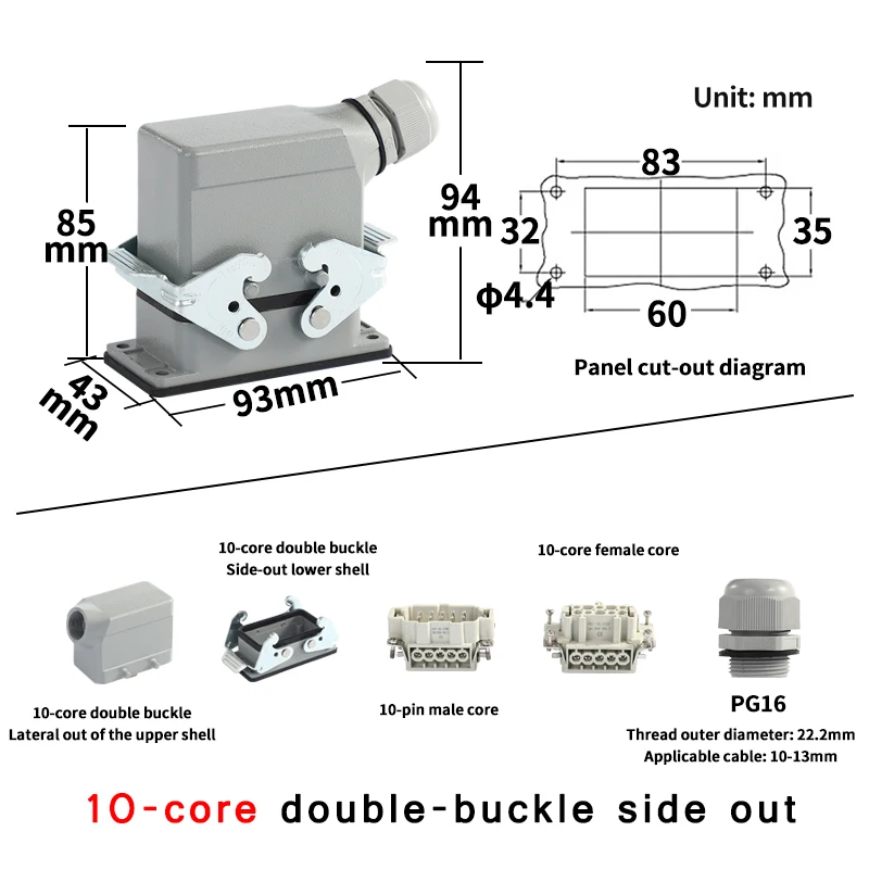 

Водонепроницаемый авиационный штекер HDC HE 024 01