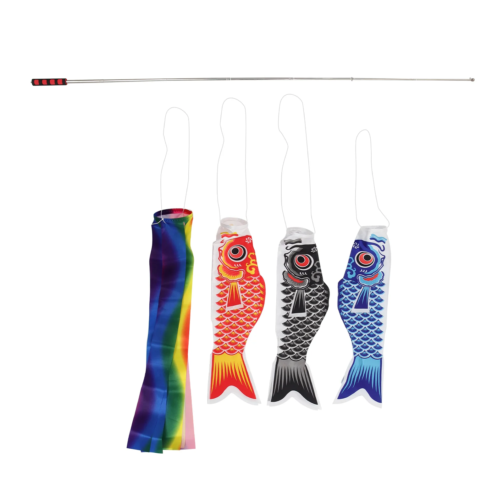 

1 Set of Carp Flags Carp Fish Flags Japanese Style Windsock Satin Carp Flags for Garden Outdoor Store