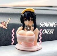 cute kanako chest shaking ornaments kanako collection model doll kawaii anime statue for car sexy doll figurine car decorations