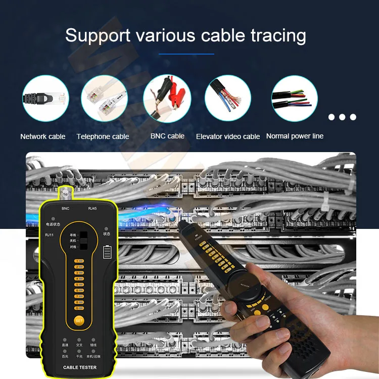 CT66 Network cable Tracking Device Wire cable Break Cable Tester Phone Cable Detector Meter Tracking Device POE