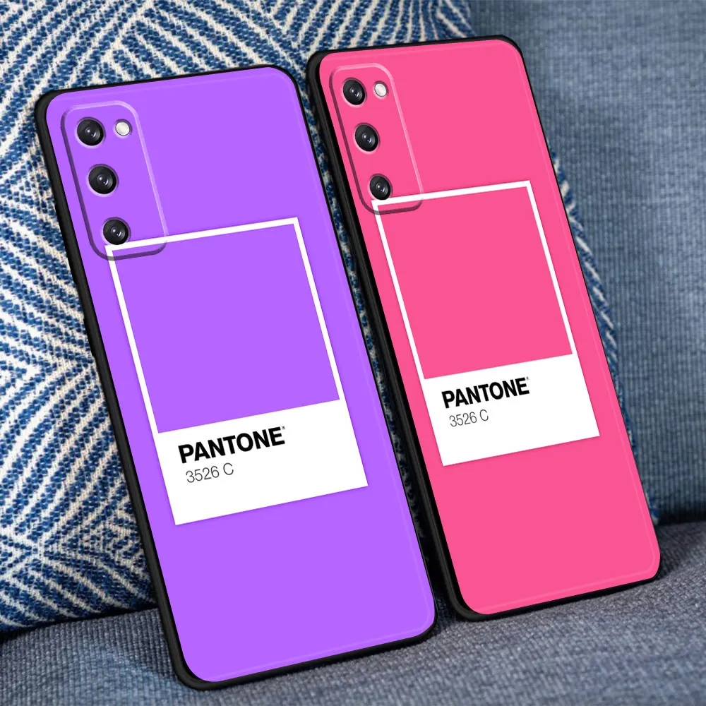 Case For Samsung S8 S10e S9 S21 Plus S10 S7 S20 FE 2022 S22 Ultra 5G Black Pantone Colorful Card images - 6