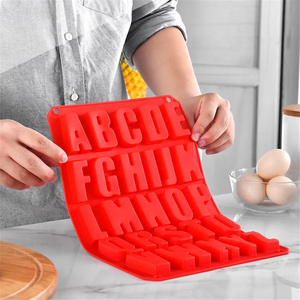 DIY Ice Tray Cookie Mold Silicone Alphabet Chocolate Letter Mould Candy Dessert Decoration Baking Mold Silicone Molds for Pastry