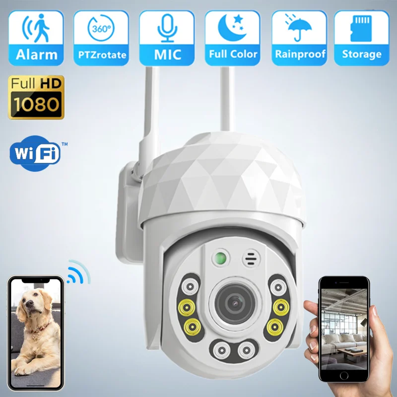 

1080P Wifi IP Camera Outdoor Waterproof Night Vision Camera AI Human Detect Wireless Camera H.265 P2P Audio Security CCTV Camera