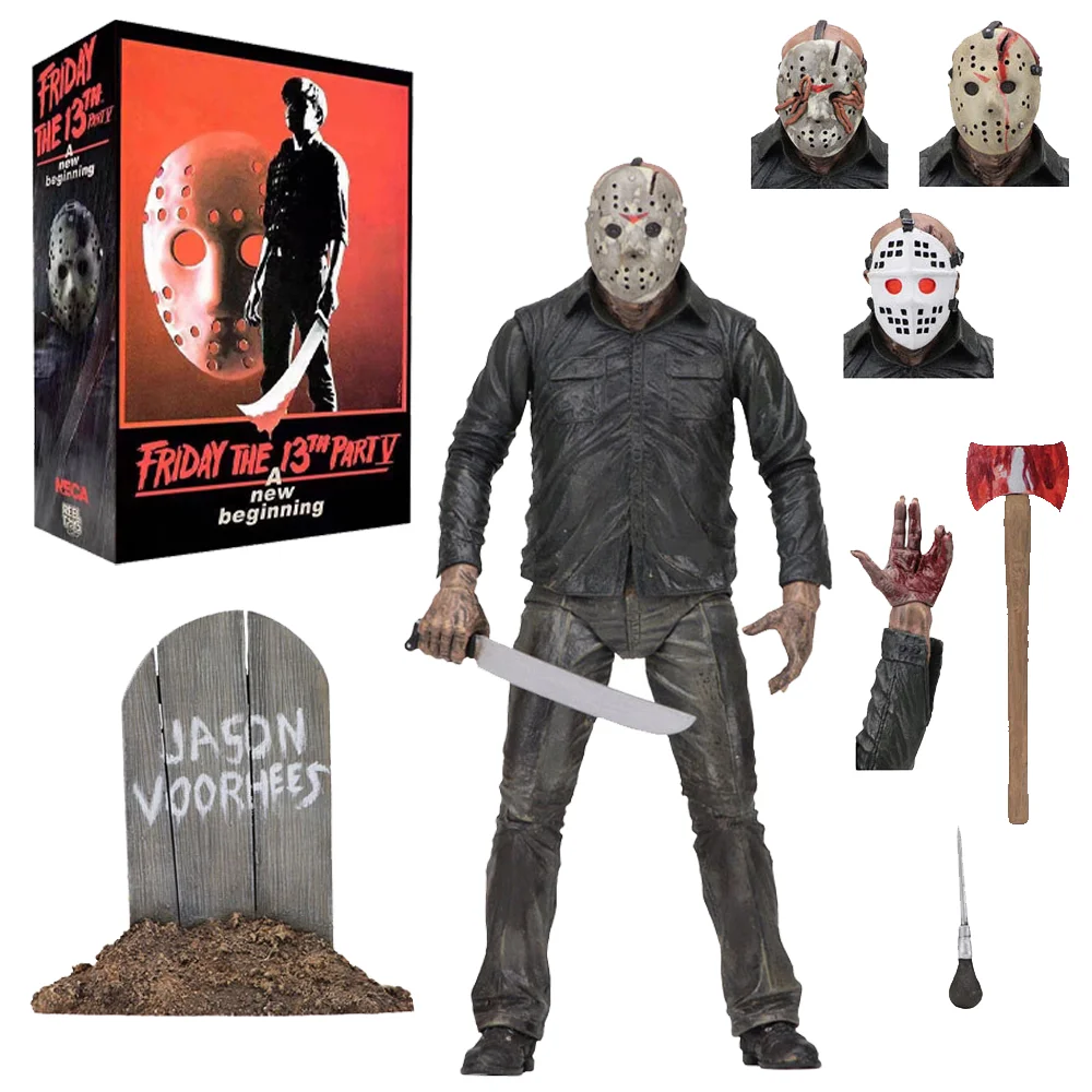 

NECA Black Friday Homicidal Mania 1980 Jason Deluxe Edition Vinyl Doll Model Figures 18CM Children's Toy Gifts Collect Toys