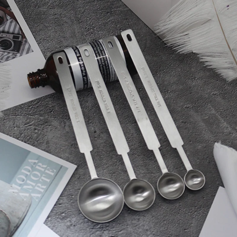 1Pc Stainless Steel Coffee Scoop 1.5/2.5/5/7.5/15ml Measuring Scoop Spoon Long Handle Metal Measure Spoon Coffee Tea Tools