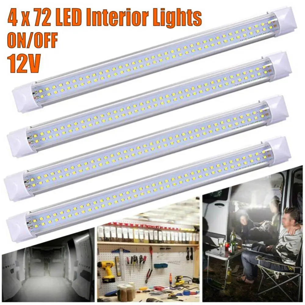 

Interior Reading Lamp LED 72 12/24/85 V Auto Car Strip Lights Bar Reading Lamps for Van Lorry Truck Boat Rvs Trucks Trolley outd