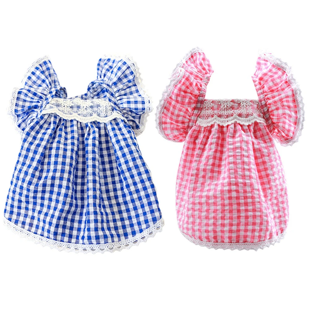 

Pet Clothes Summer Puff Sleeves Dress Fashion Lattice PrincesDress For Small Dogs Cats Tulle Dress Skirt Poodles Chihuahua