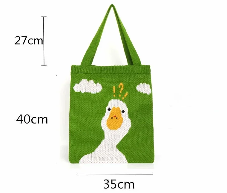 Kawaii стильная вязаная крючком сумка-тоут 2024 модная повседневная уличная одежда