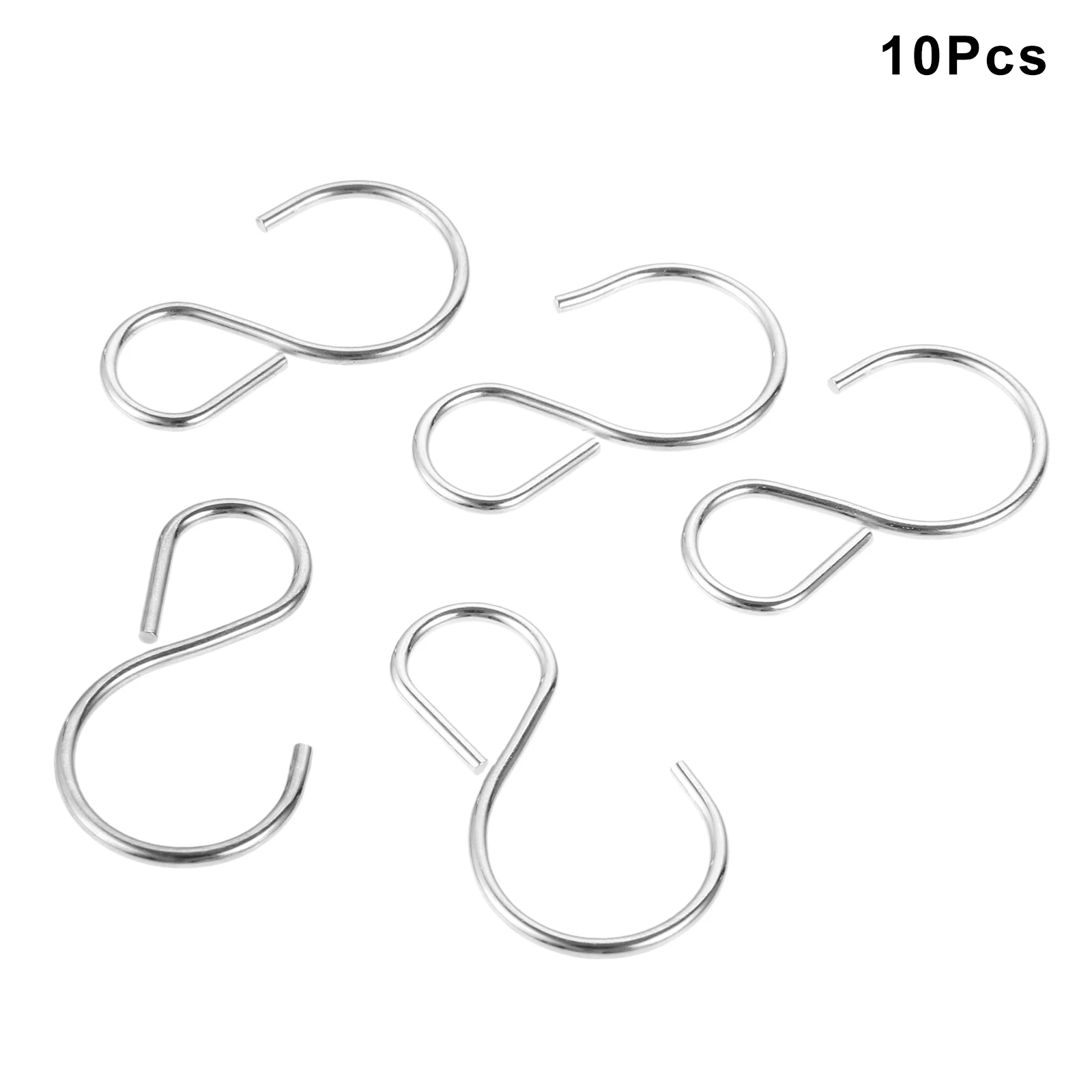 

10pcs Iron Silver S-Hook Bathroom S Type Kitchen Bedroom wardrobe office Hooks Super Load-Bearing ornaments durable Metal Hooks
