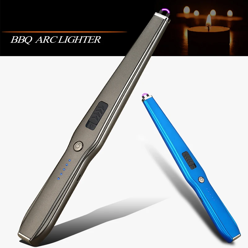 

Kitchen Arc Lighter With Hook Windproof Plasma Flameless Candle Lighter USB Electric Lighters For BBQ