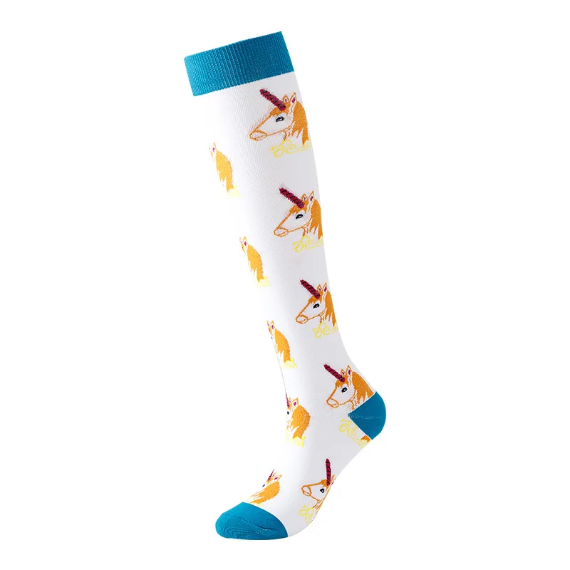 Compression Socks Funny Pattern Animals Sheep Monkey Music Cat Men Women Pressure Stockings Knee High Run Sport Socks