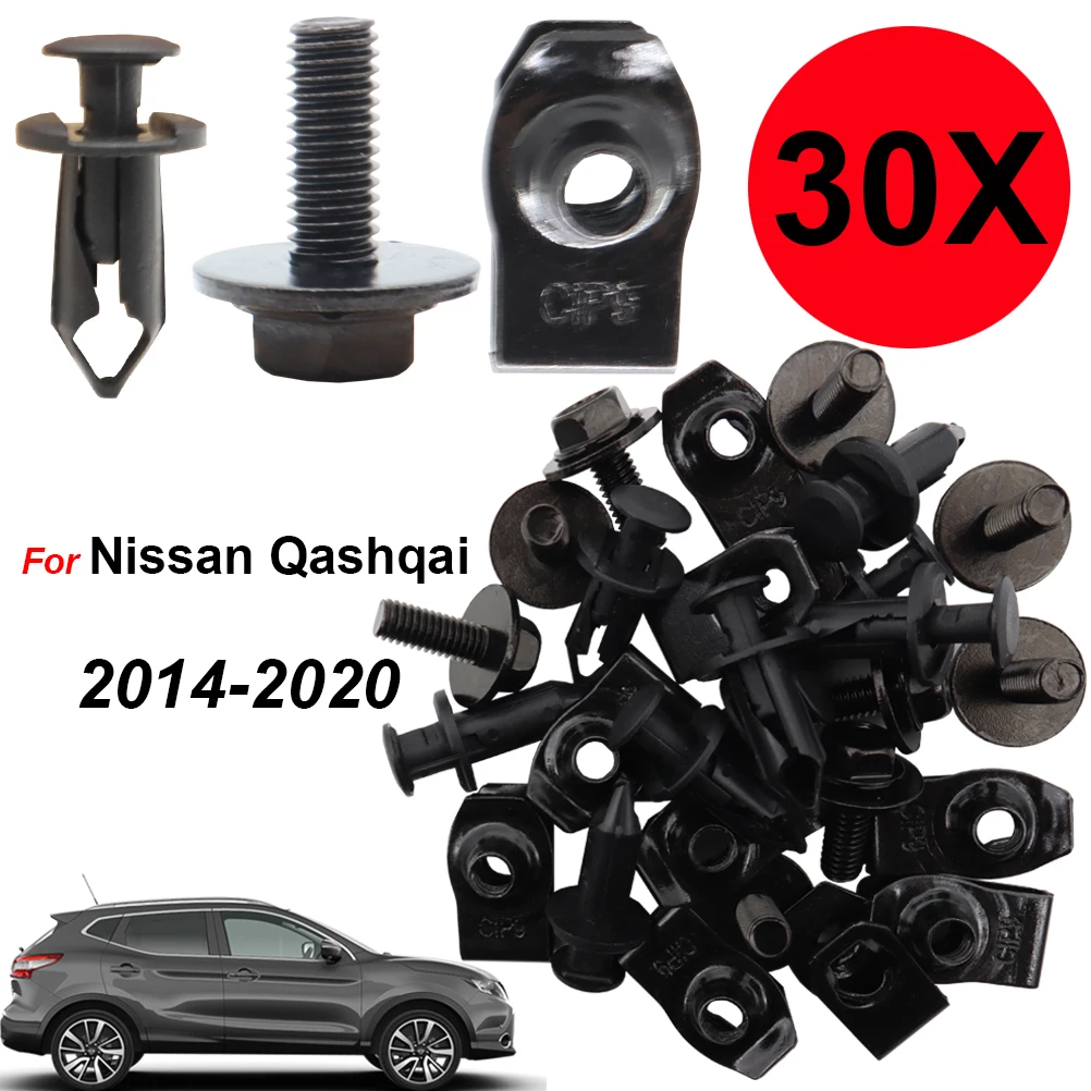 

30 шт./набор, крепежные болты для Nissan Qashqai 2014 2015 2016 2017 2018 2019